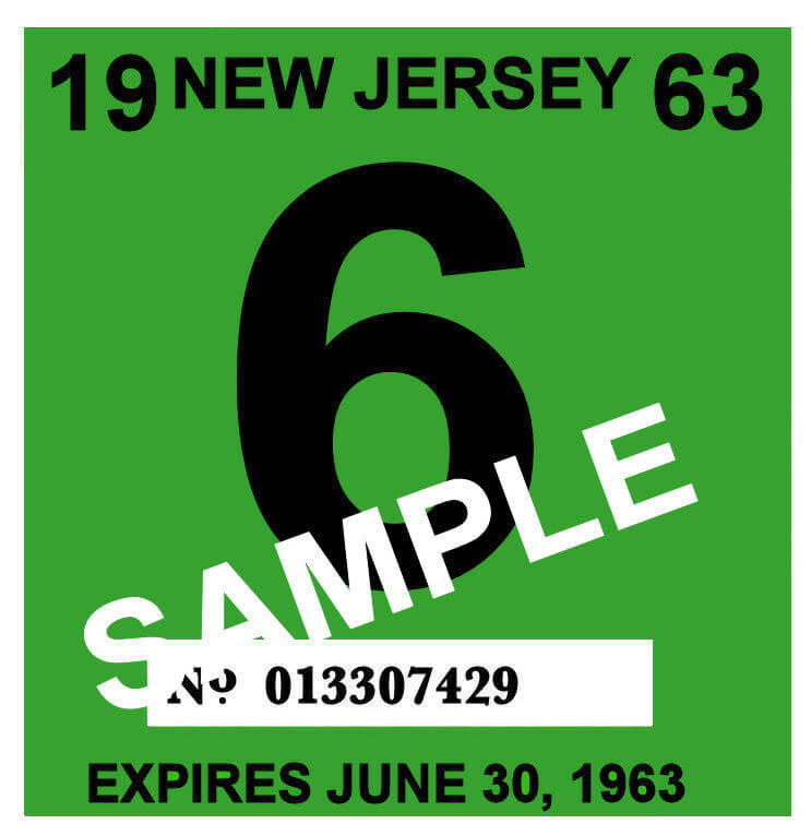 Modal Additional Images for 1963 New Jersey INSPECTION Sticker